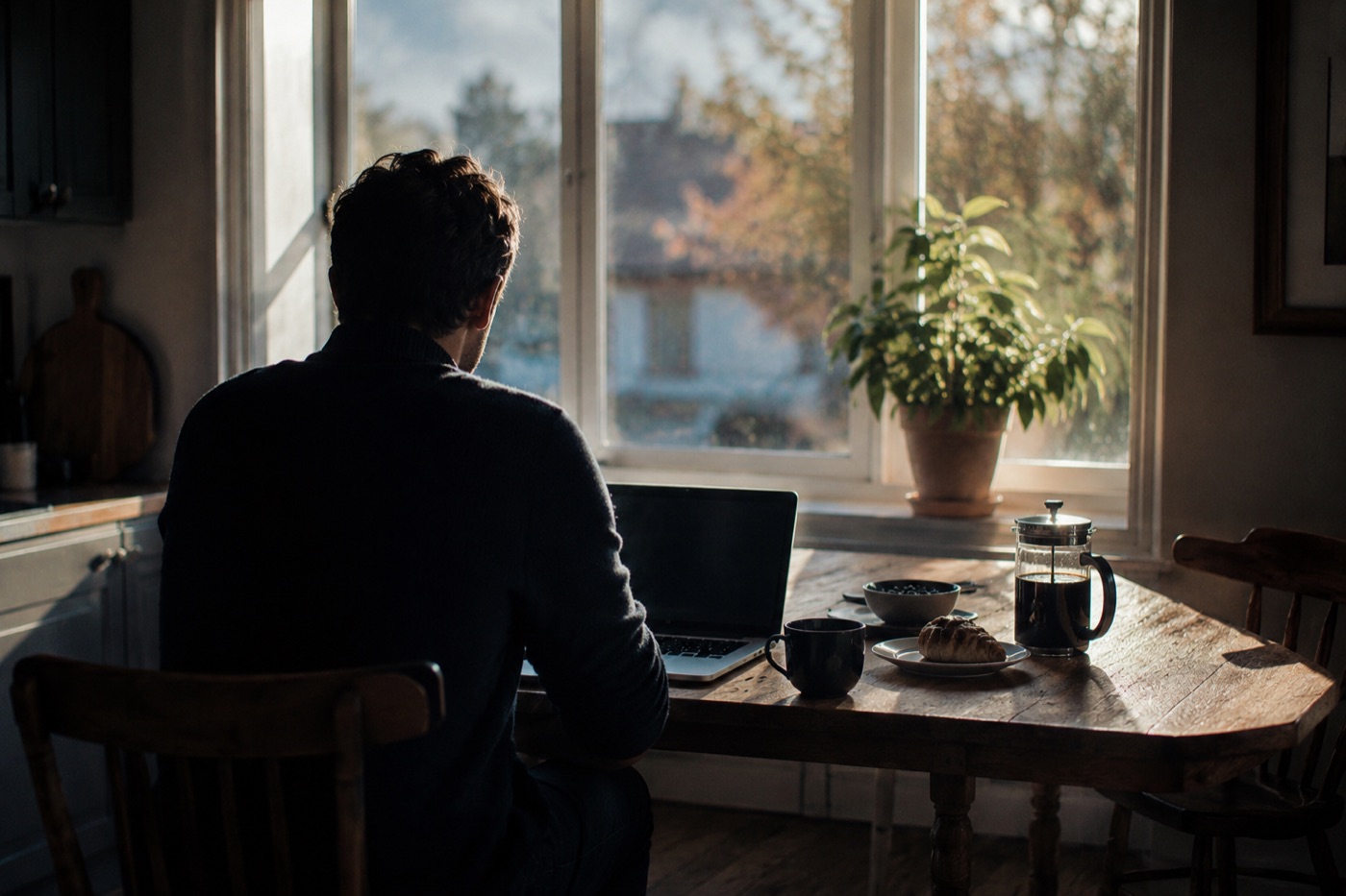 A calm home kitchen table in soft morning light