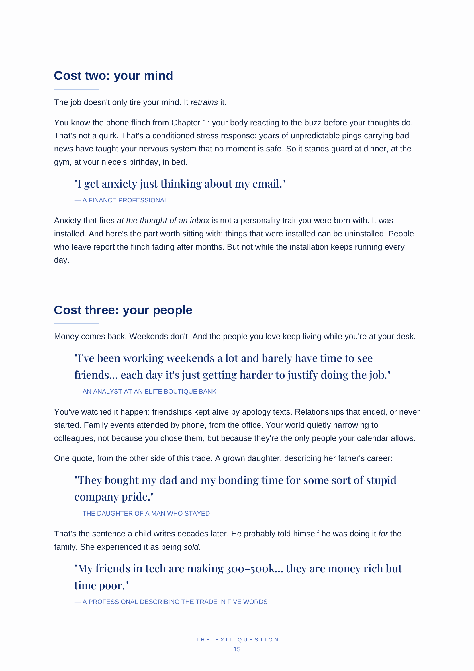 A typical reading page from The Decision, with body text and pull quotes